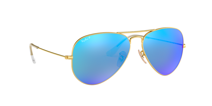 Ray-Ban RB3025 112/4L AVIATOR LARGE METAL – MATT ARISTA – Blauer Spiegel